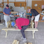 The Friends Volunteer Work Group project for today was to build a handicapped accessible picnic table for the Visitor Center.  Nancy Purcell, Peter Hickey, Mark Allen, and I were able to complete the table during our morning work session